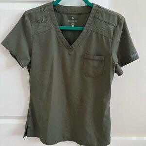 Dark Green MEDCOUTURE Scrub Top Small